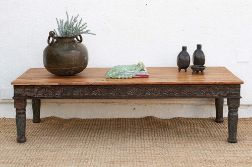 Long antique indian takhat - long,