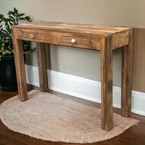 Hand carved mango wood - wood, console