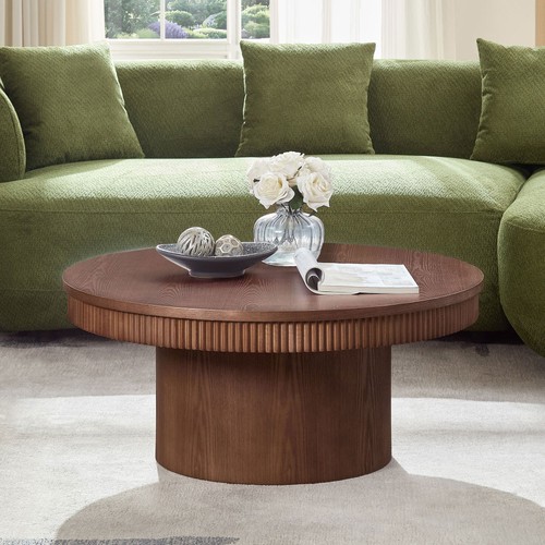 Walnut round coffee - 35.43",