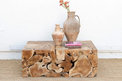 Organic teak root mosaic - teak,
