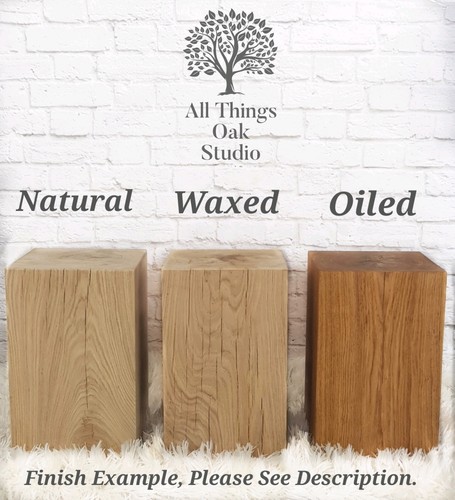 Solid oak tall wooden block - oak,