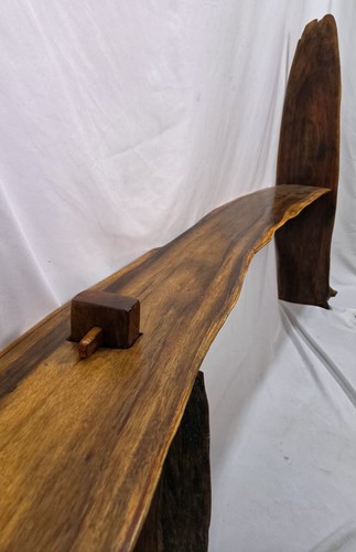 Live edge slab wood bench - wood, 70"