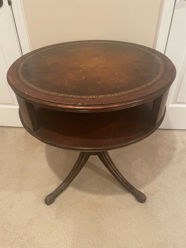 Weiman inlaid leather - leather, round