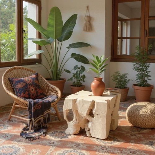 Whitewashed teak root - 47”,