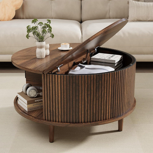 Round coffee table with - round,