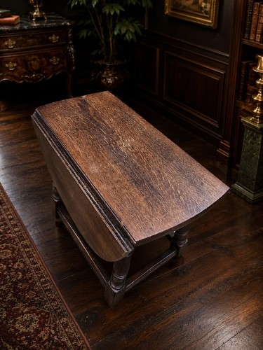 Vintage oak drop leaf - oak, coffee